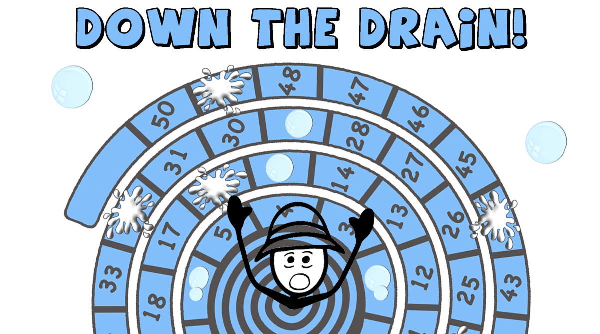 Down the Drain! A subtraction game. (virtual version included)