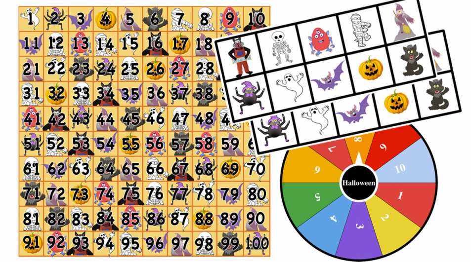 Halloween games Addition/Subtraction Numbers 1-100