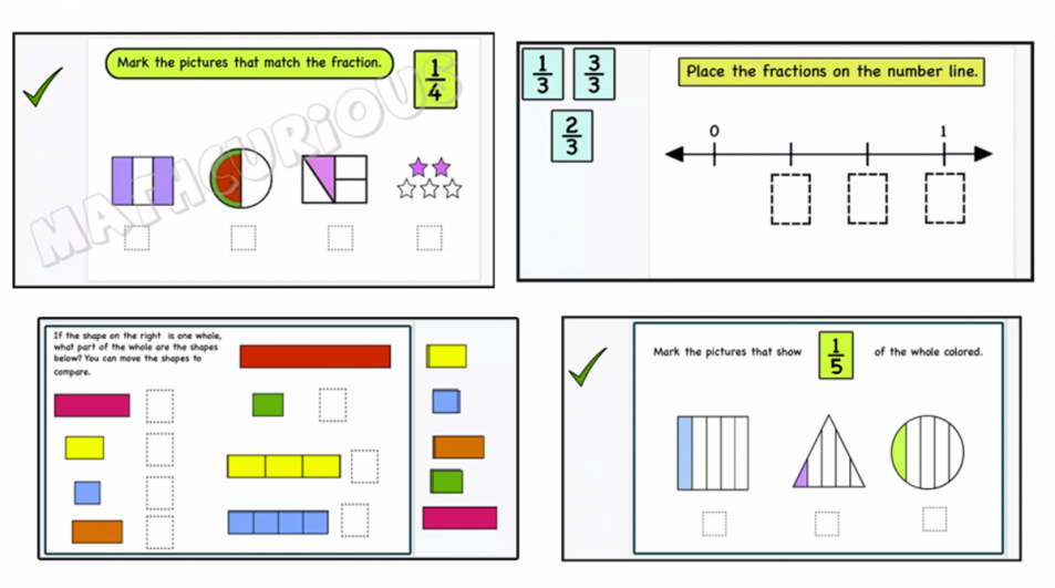 Introducing Fractions- misconceptions, print, and digital activity cards.