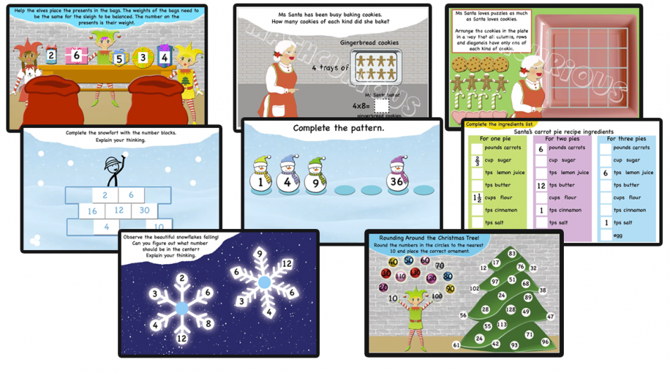 Winter Holidays print and digital Activity cards – grades 3,4 and 4,5,6