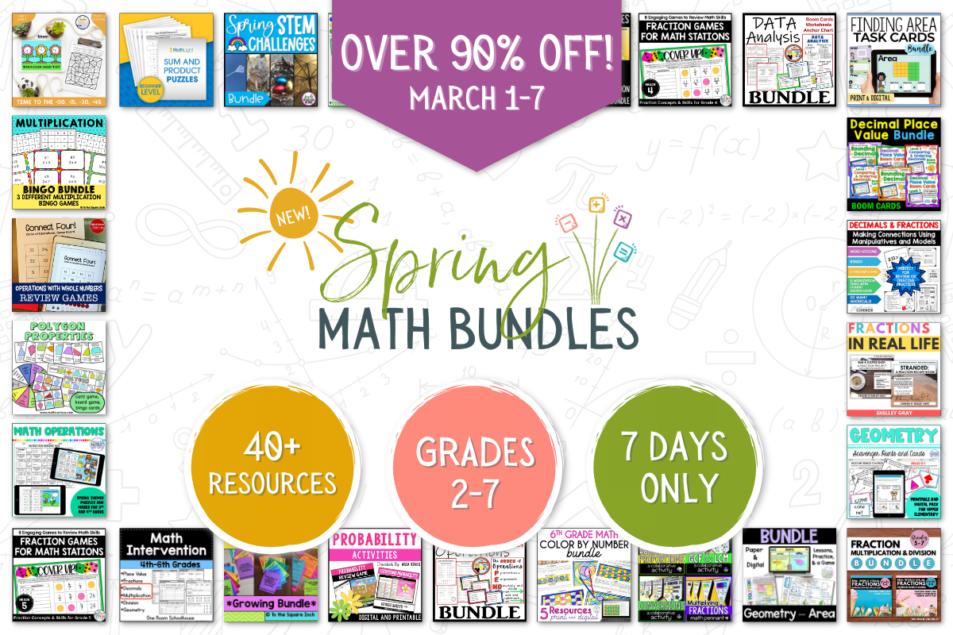 Spring Math Bundles Sale 90% off